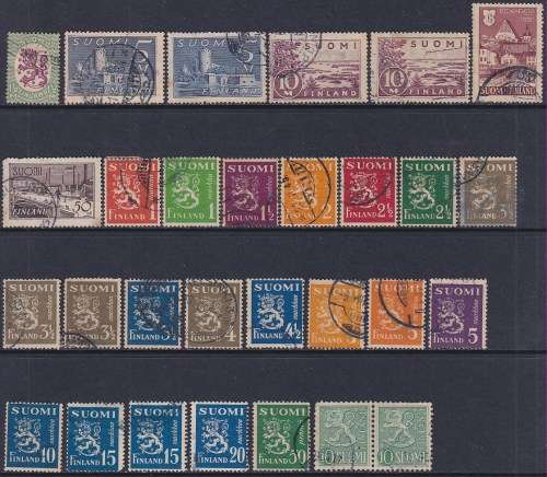 FINLAND - a selection of early used stamps (1 scan)